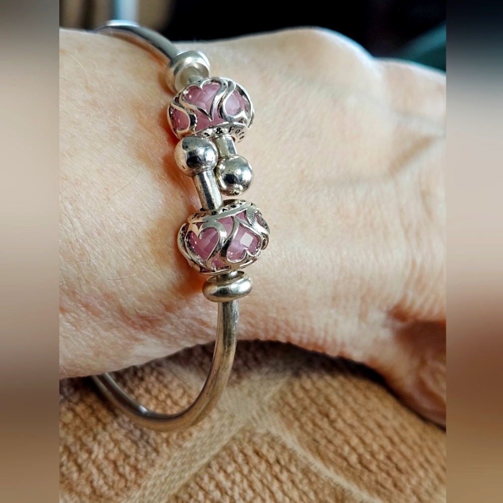 Sterling Silver Bangle with Charms